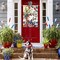 Memorial Day Patriotic 4th of July House Flag 28x40 Inch Double Sided Outside, Flowers Cross Yard Outdoor Decoration